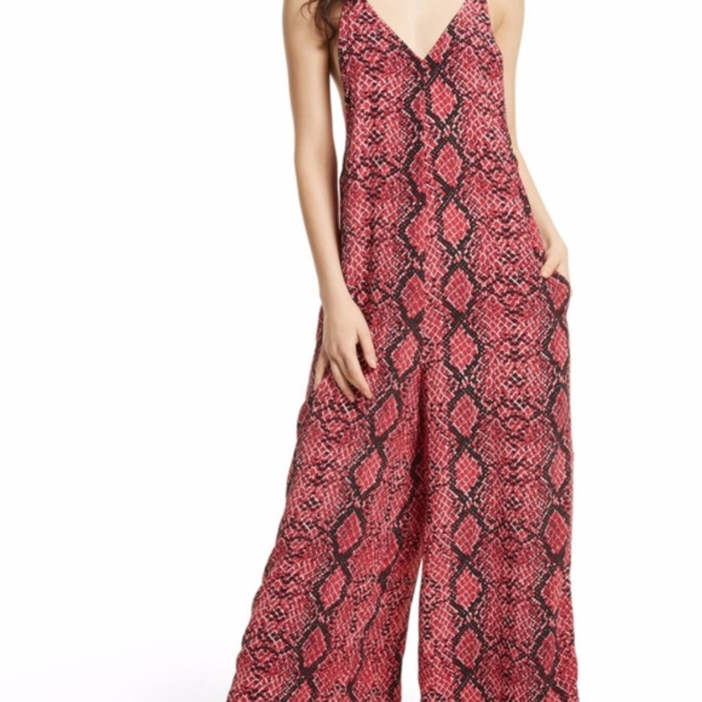 Free People Snake Print Jumpsuit